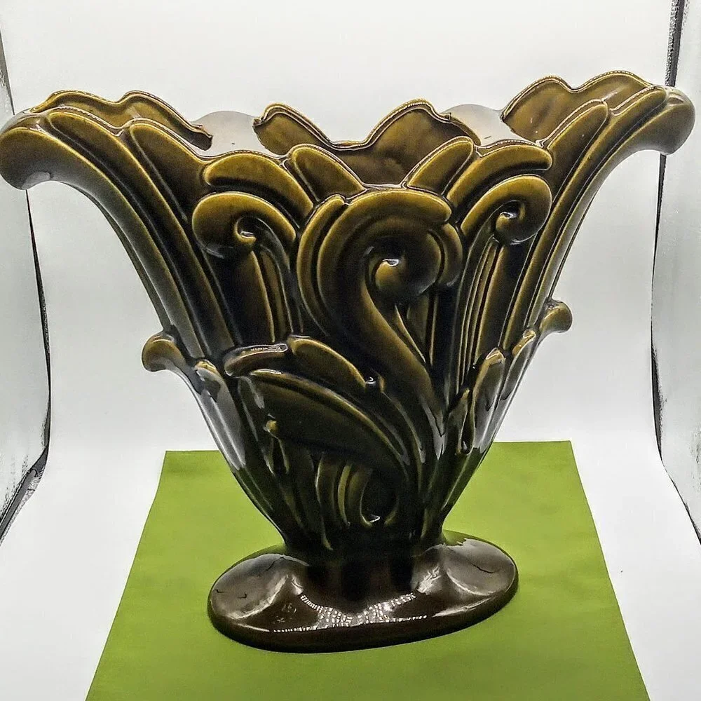 Vintage Haeger Pottery 4112 Large Green Planter